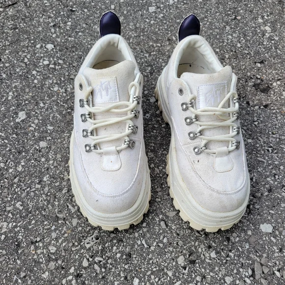 Eytys Angel White Canvas Platform Sneakers - Picture 3 of 6